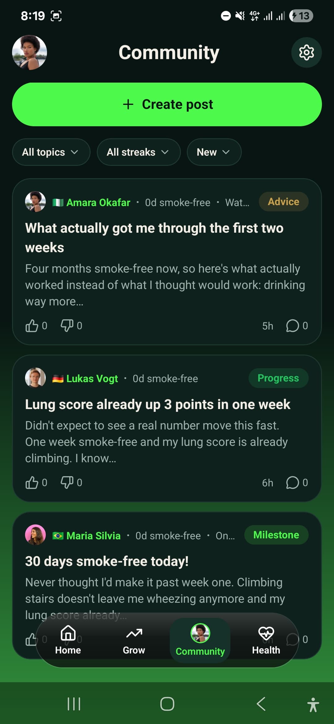Lung Score community feed